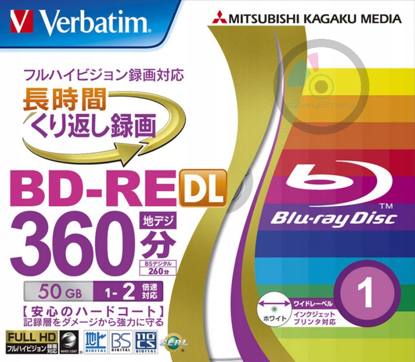 

Verbatim Bd-re DL 50GB Printable Japan 1szt slimCD