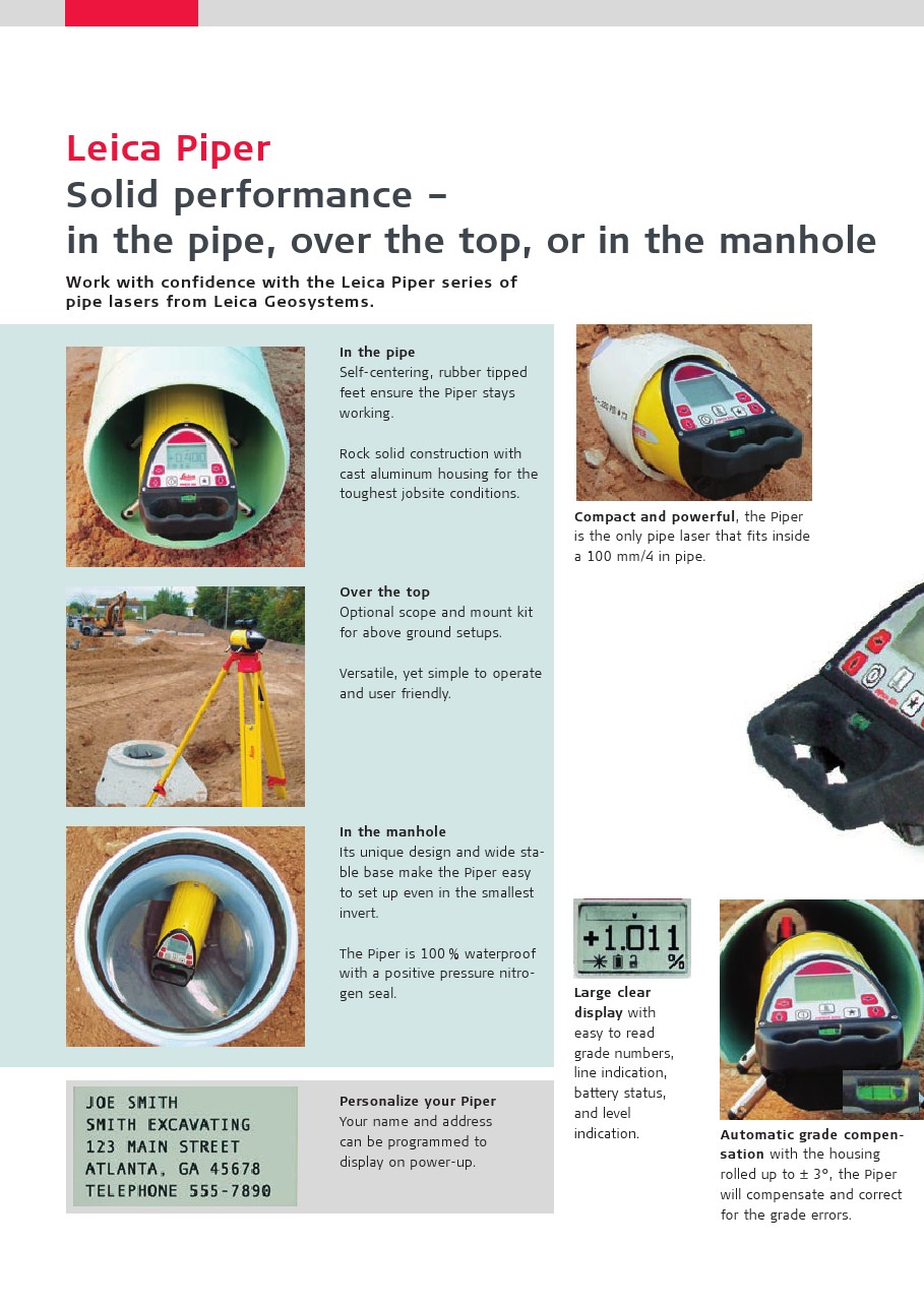 LASER RUROWY LEICA PIPER 200 DO UKŁADANIA RUR WAWA Kod producenta 748710