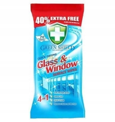 

Green Shield chusteczki do szyb i luster 70 sztuk