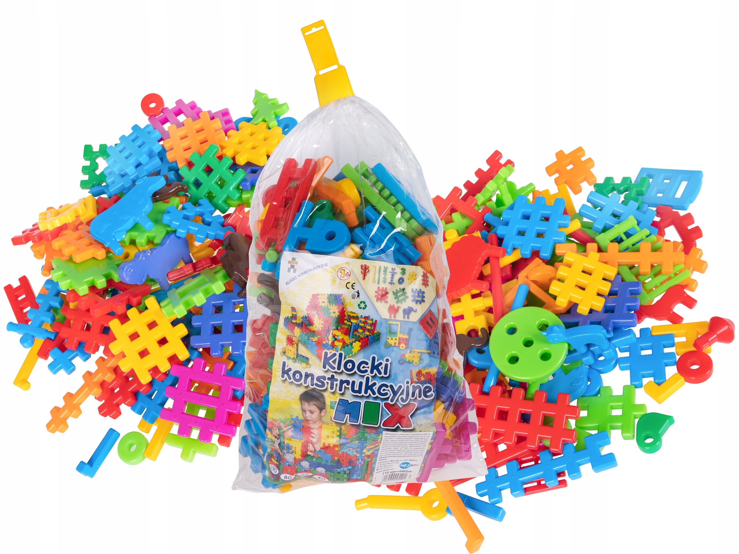

Klocki Wafle przestrzenne 110 el MIX kratka dzieci