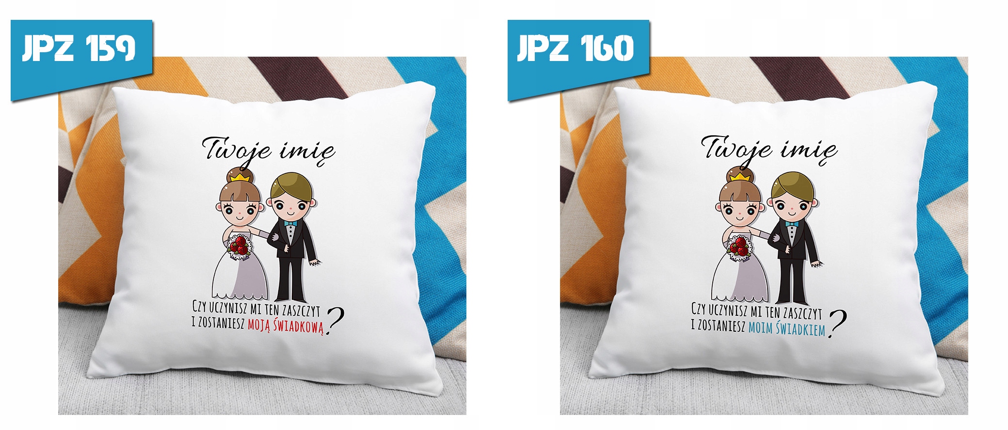 PODUSZKA ZAPROSZENIE ŚWIADKÓW ŚWIADKOWEJ DRUŻBÓW Kształt inny