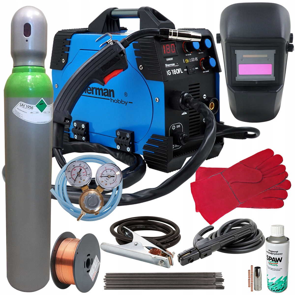 Spawarka półautomat MIG 180 MMA IGBT migomat 230V