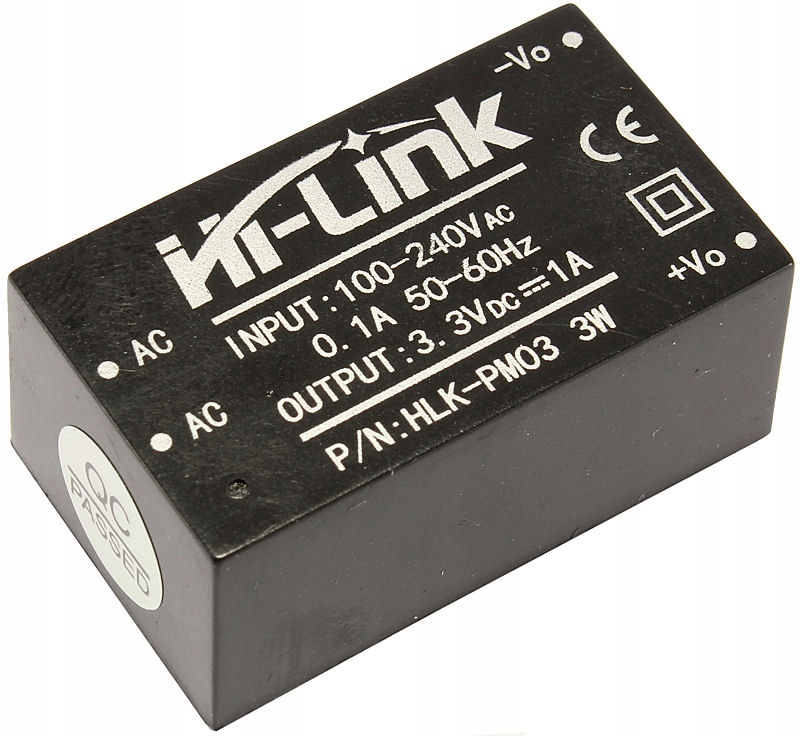 Moduł Zasilacz 3.3V 900mA 3W AC DC 230V HLK-PM03