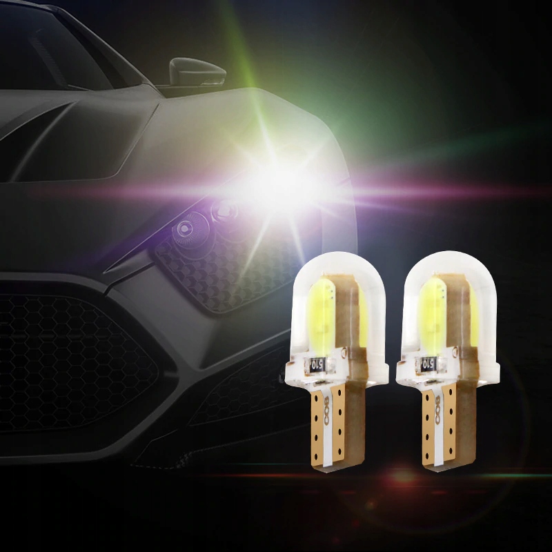 10x ŻARÓWKA MOTOCYKLOWA LED COB 4 CHIP W3W W5W W10W T10 POSTOJÓWKA SILIKON Typ W5W / W2,1x9,5d