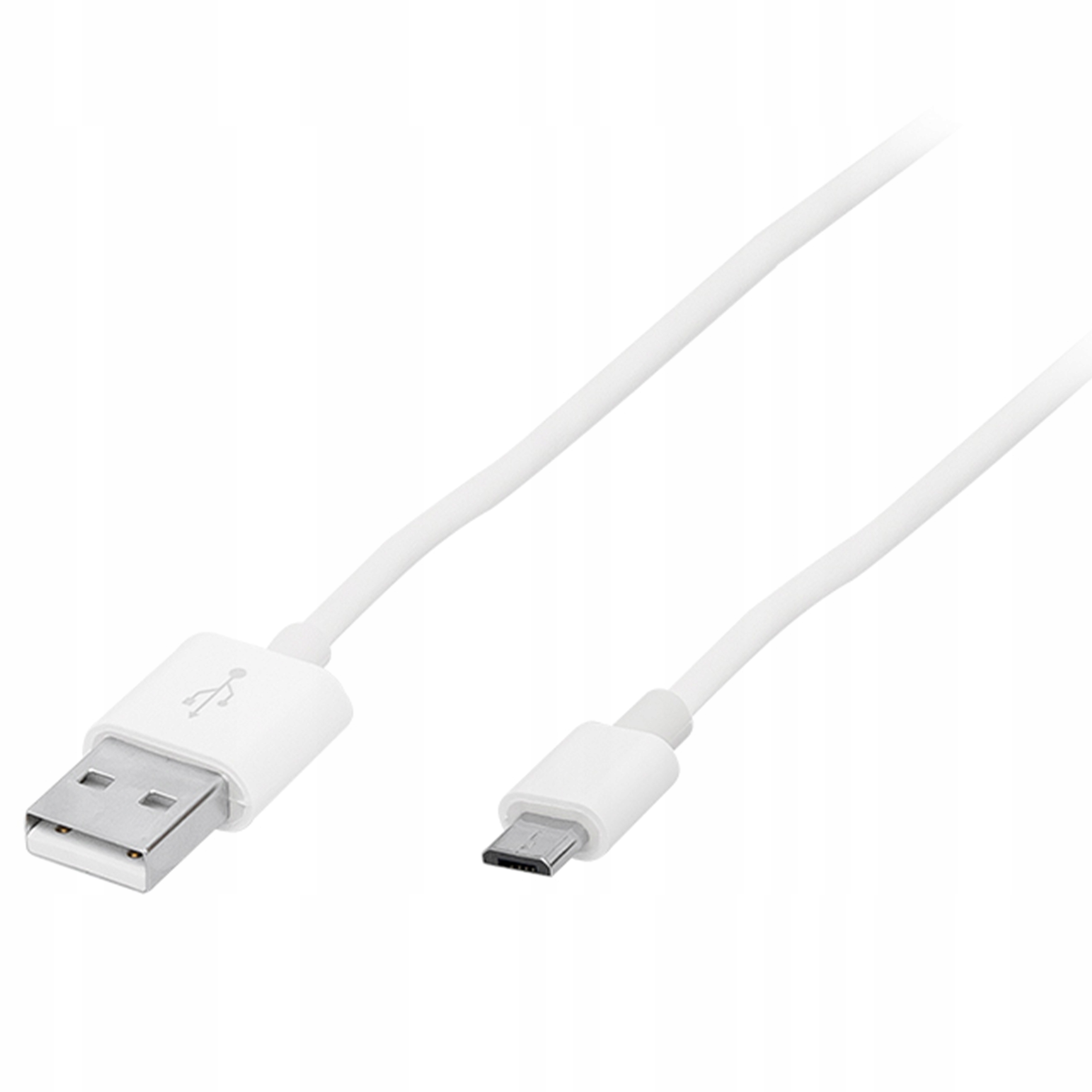 Kabel Usb microUSB typ B 1 m biały