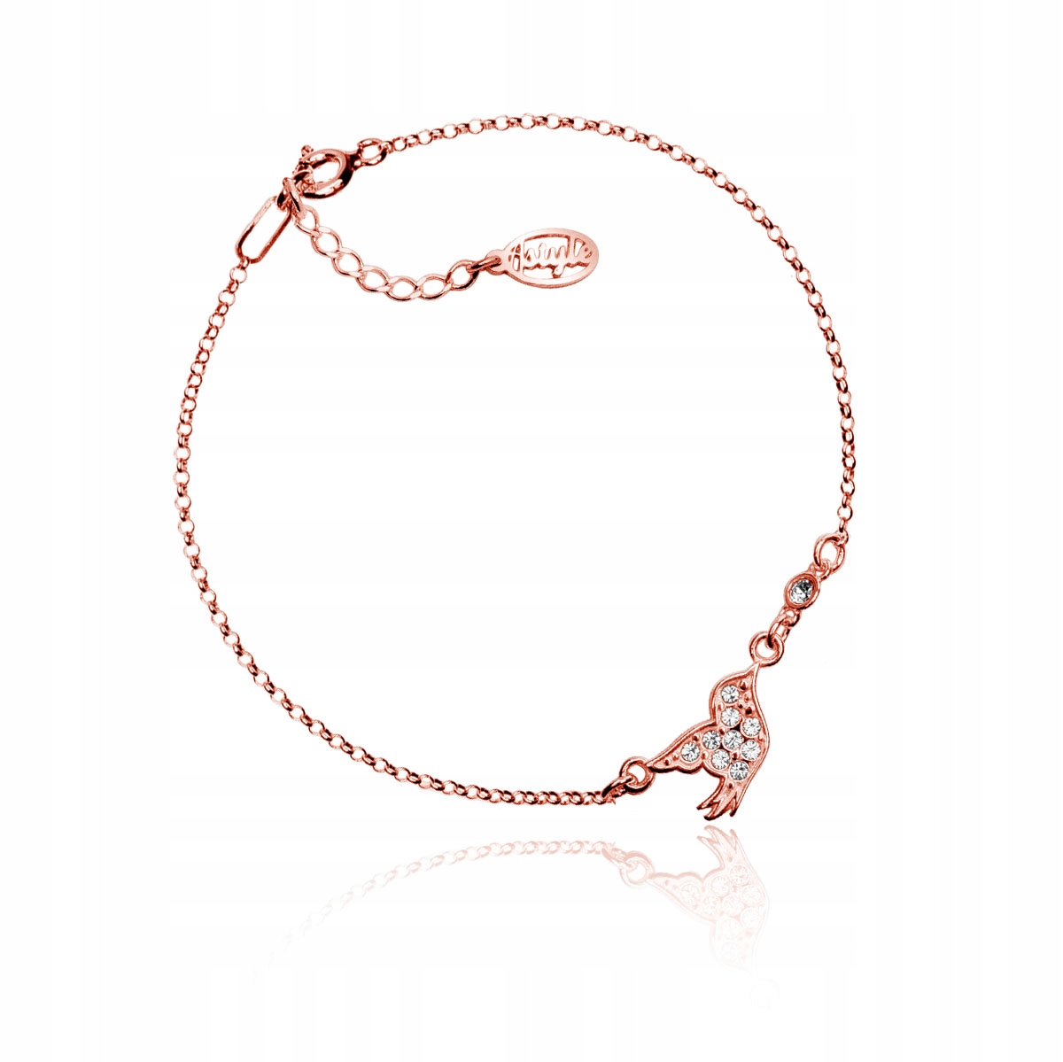 

Bransoletka ptaszek Swarovski Elements srebro róż