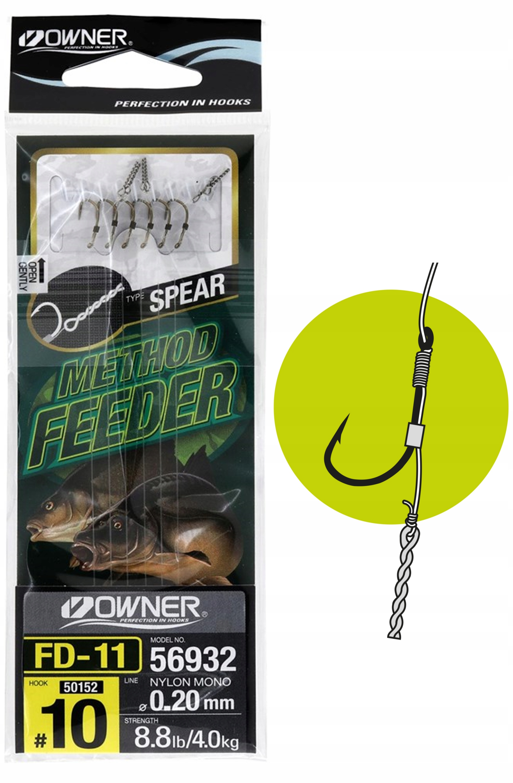 Gotowe Haczyki Method Feeder Owner 8/10cm Żyłka