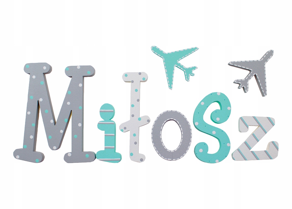 LITERKI NA ŚCIANE IMIĘ 6-LITEROWE 3 DEKORY GRATIS