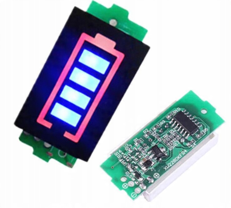 

1s Wskaźnik naładowania akumulatora Li-ion 3.7V