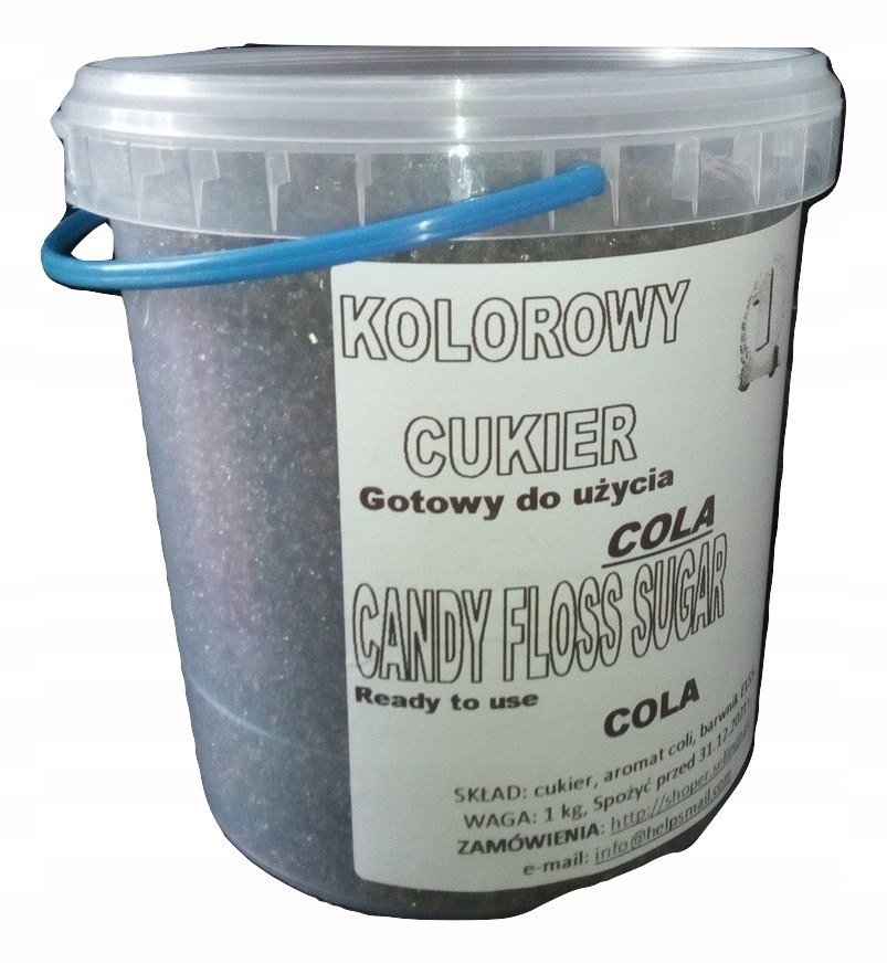 

Kolorowy cukier smakowy Do Waty Cukrowej Cola 1kg