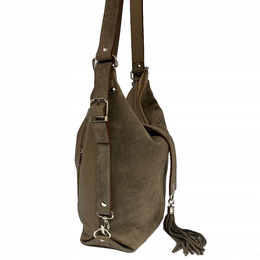 SKÓRZANA TOREBKA-PLECAK WOREK WŁOSKA SKÓRA ZAMSZ Płeć kobieta