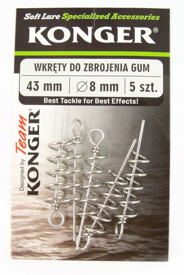 

Wkręt Konger do przynęt miękkich 8mm/43mm 5szt.