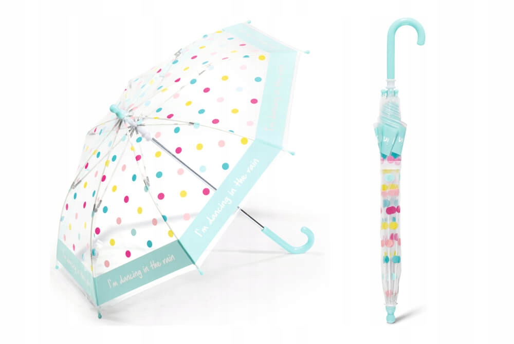 

Parasolka dziecięca Happy Rain, Miętowa W Kropki
