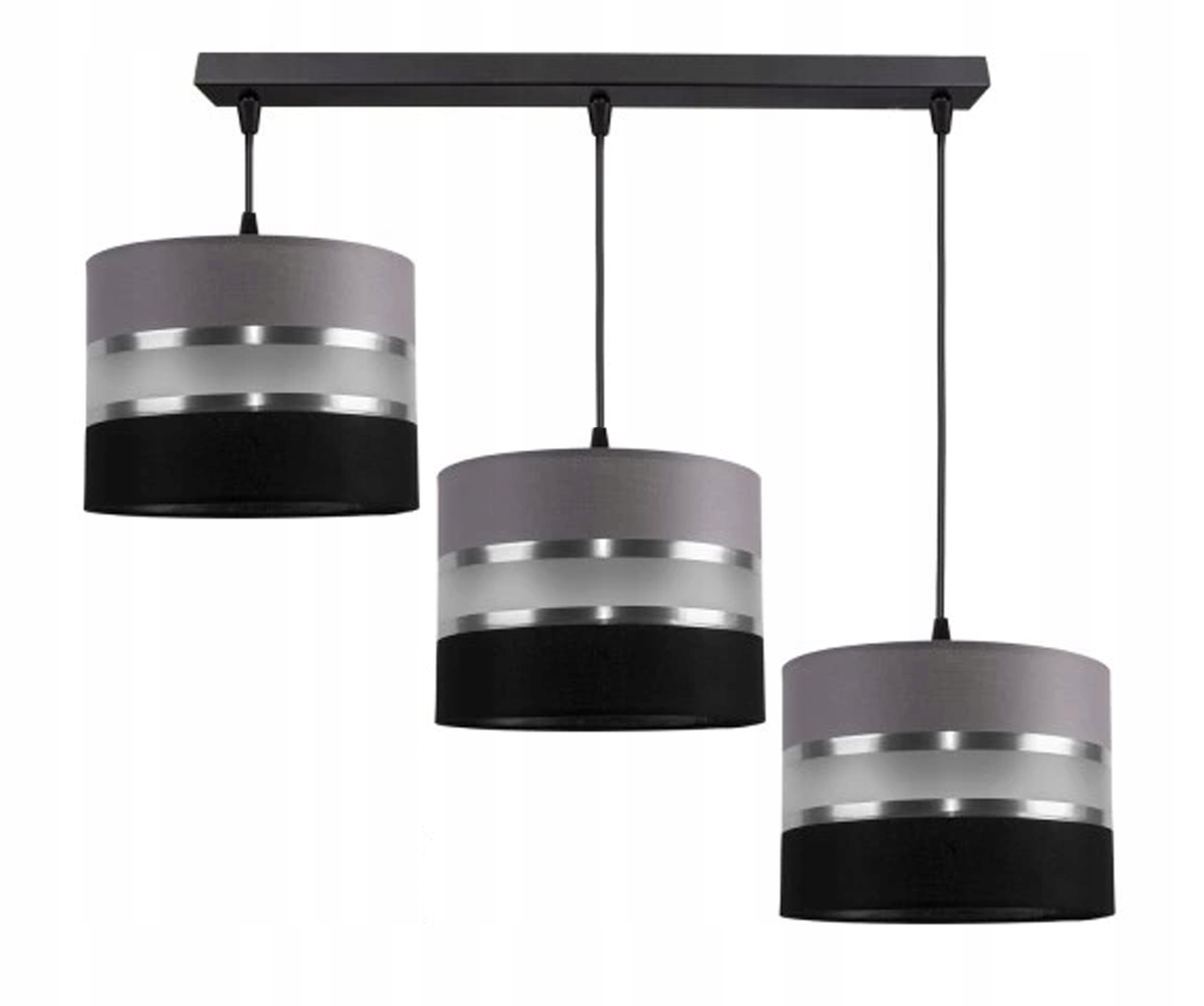

Lampa Sufitowa Żyrandol Abażur Gala Szaro-czarna