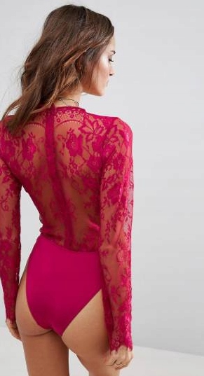 DAMSKIE BODY KORONKOWE CIEMNY RÓŻOWY 40 L 2Z5E6_A* Marka inna