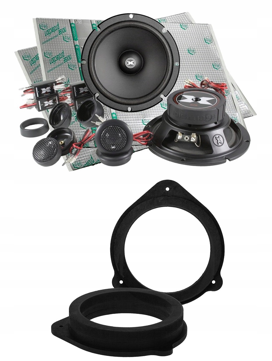 Excursion SX-6C Reproduktory do auta 165 mm Podložky Vzdialenosť Audi A3 8P Predná Časť