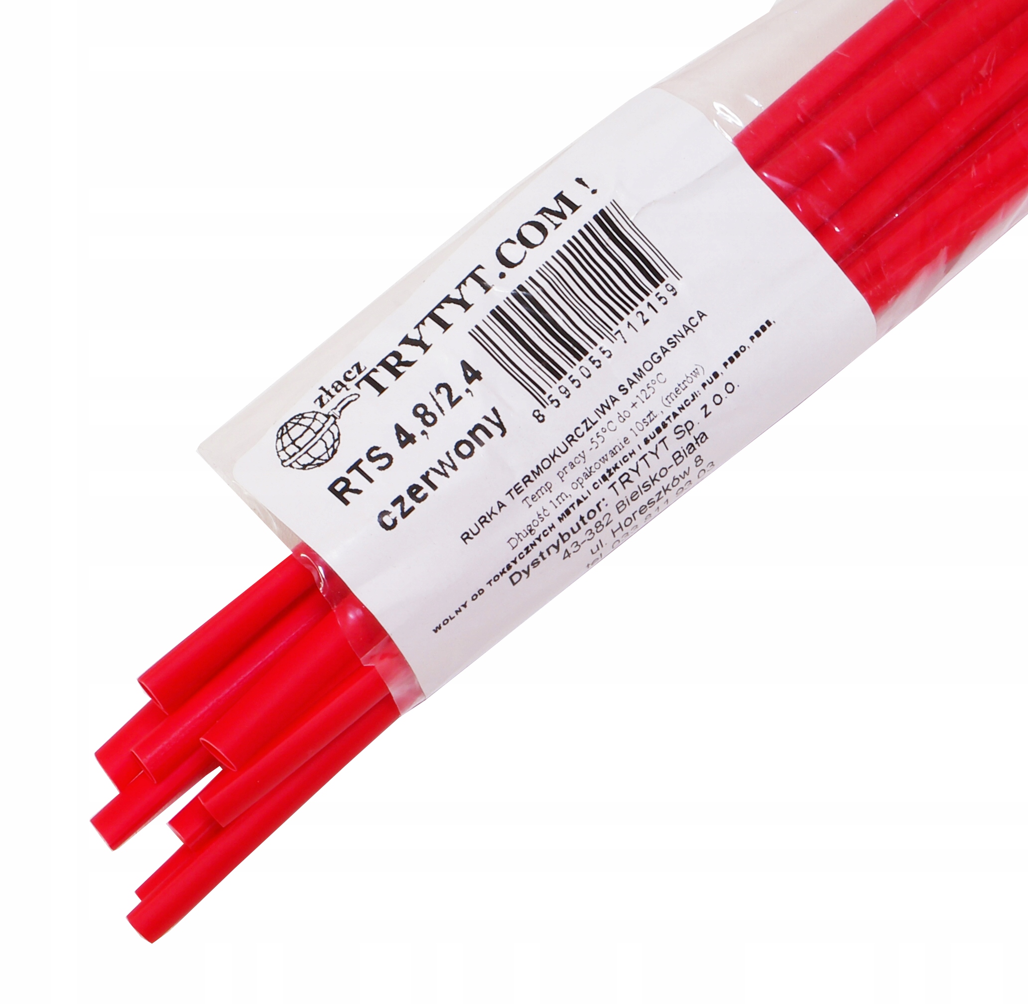 10x 1m RURKA KOSZULKA TERMOKURCZLIWA 4,8 2,4 10szt czerwo