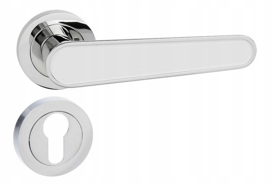 Klika Prima chrom/bílá rozety pod vložku Wb