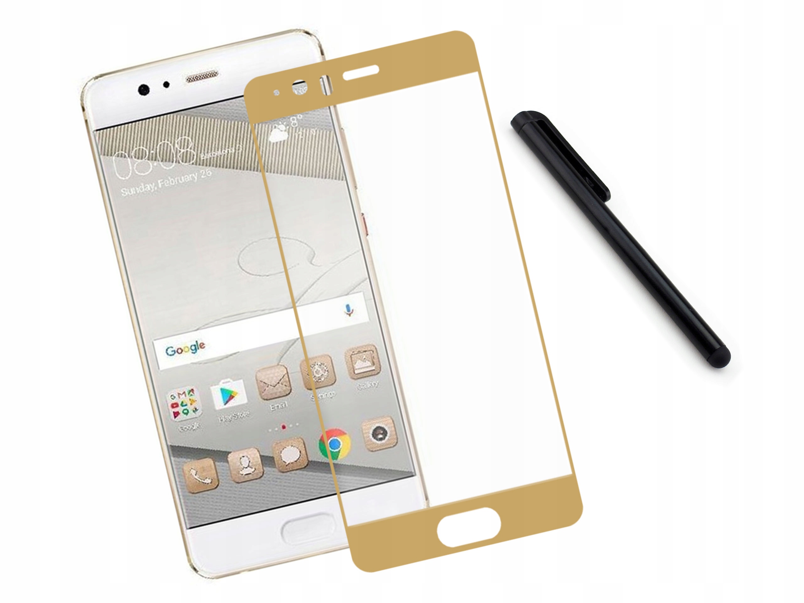 

Zaokrąglone szkło hartowane 3D Huawei P10 Złote