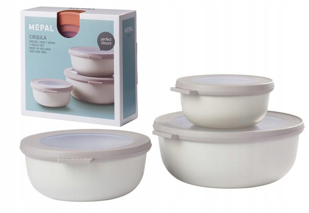 CIRQULA ZESTAW KOMPLET 3 POJEMNIKI MISKI JEDZENIE SAŁATKI ZUPĘ BEZ BPA