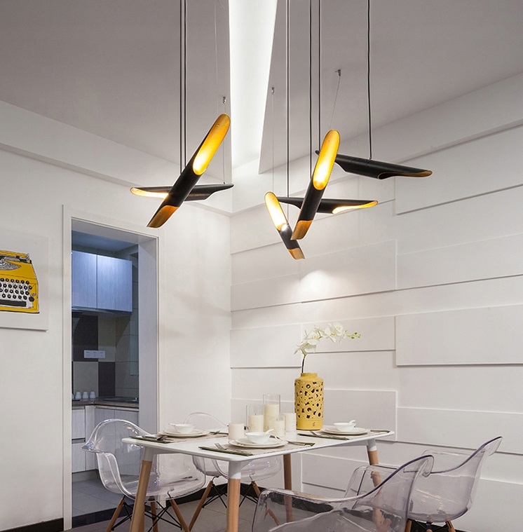 LAMPA SUFITOWA WISZĄCA TUBE TUBA CZARNA ZŁOTA 60CM Kolekcja Loft