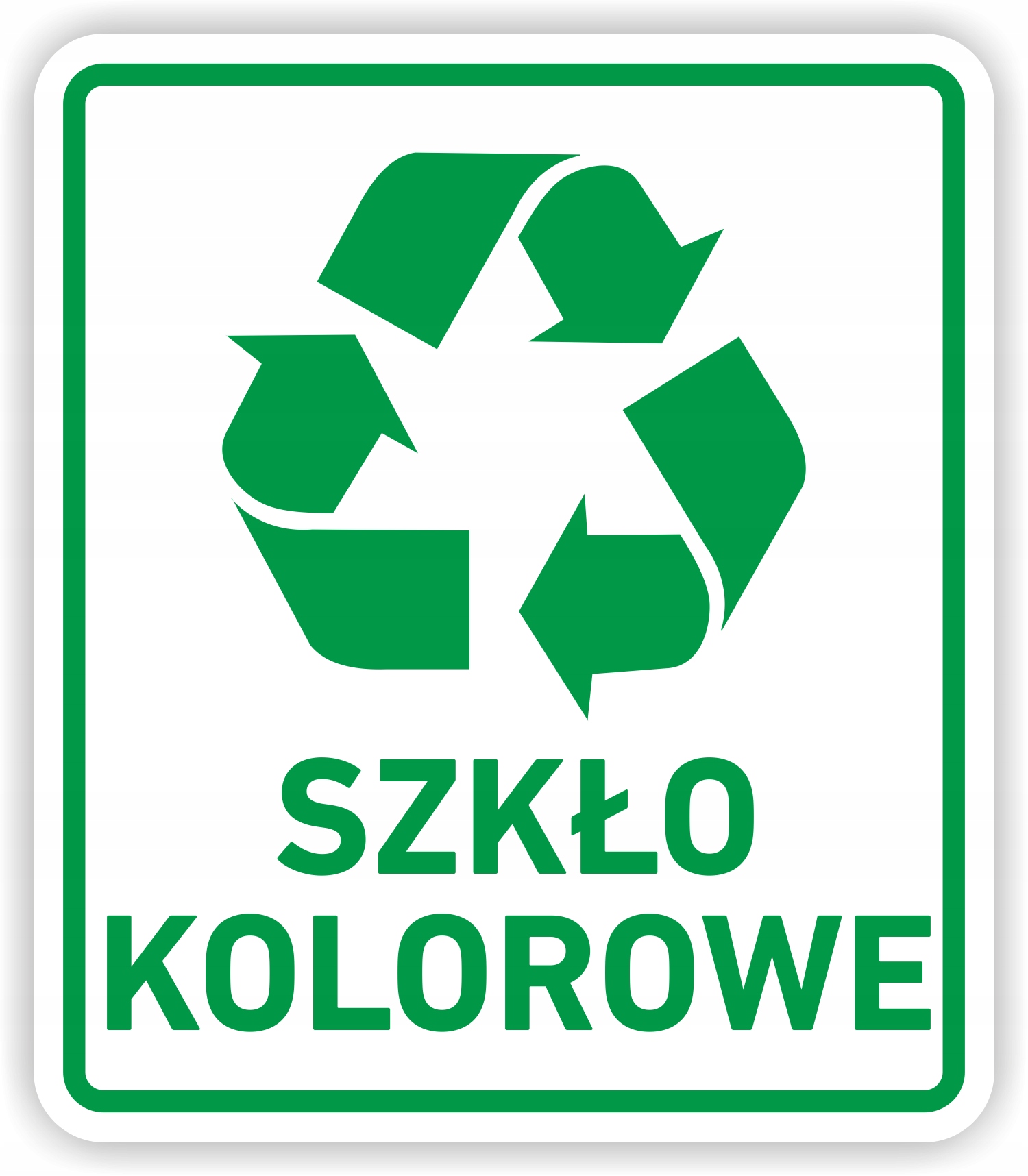 

Szkło Kolorowe - Naklejka na kosz śmieci 15 cm