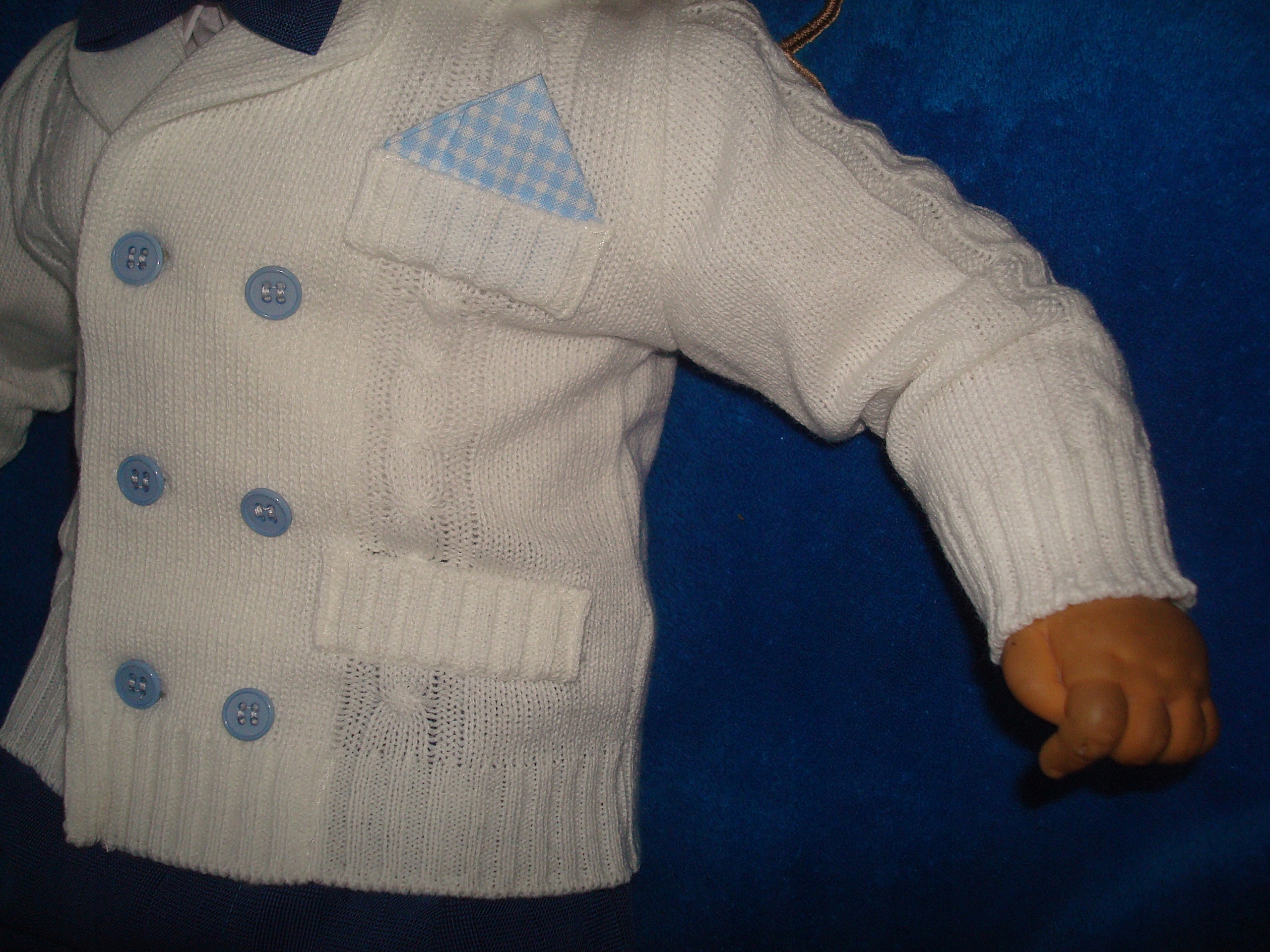 SWETEREK W STYLU MARYNARKI DO GARNITURKU r.74 Płeć chłopcy