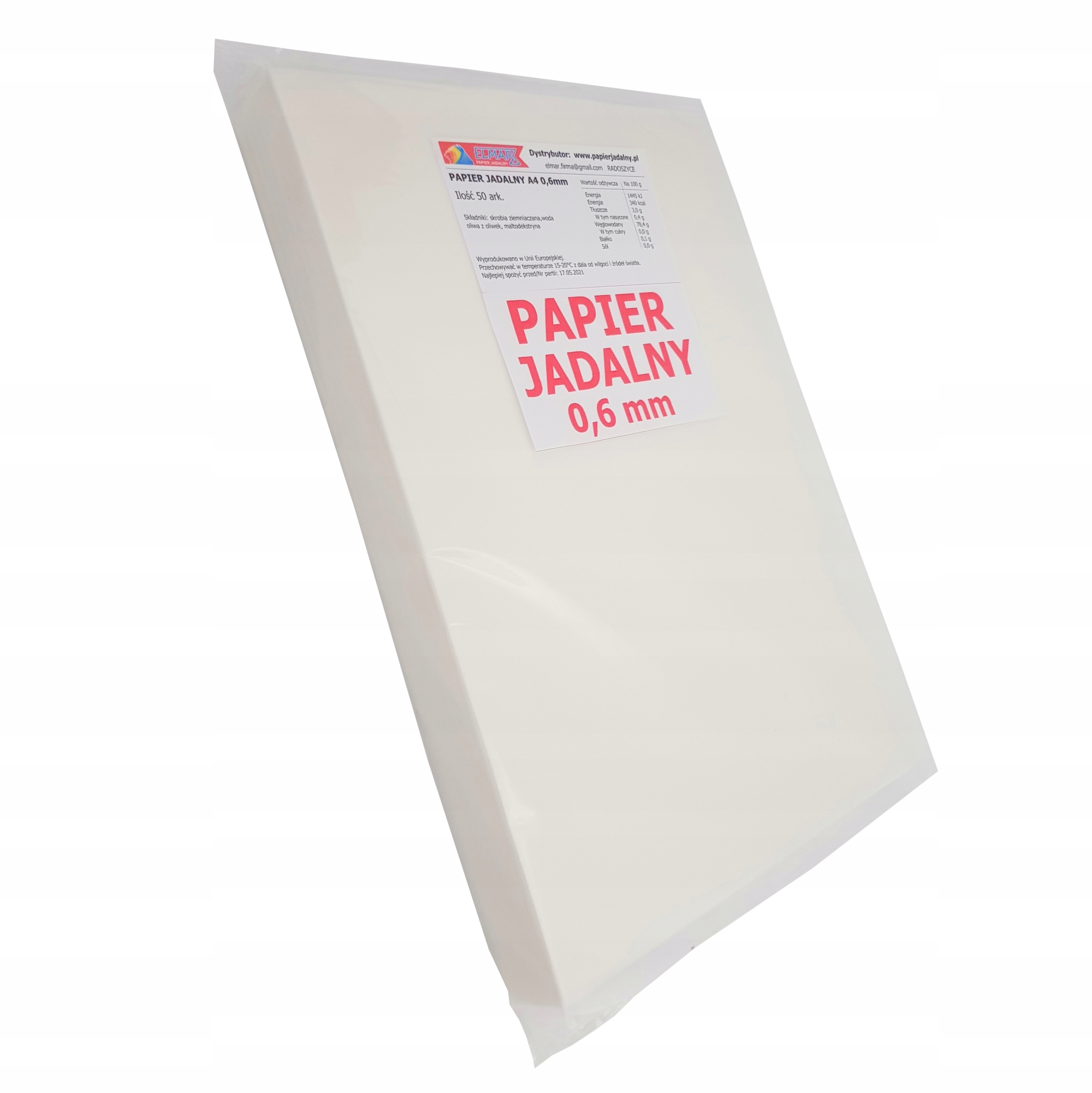 Levně Vaflový Papír Jedlý Oplatkový 0,6 mm Formát A4 50 Ks