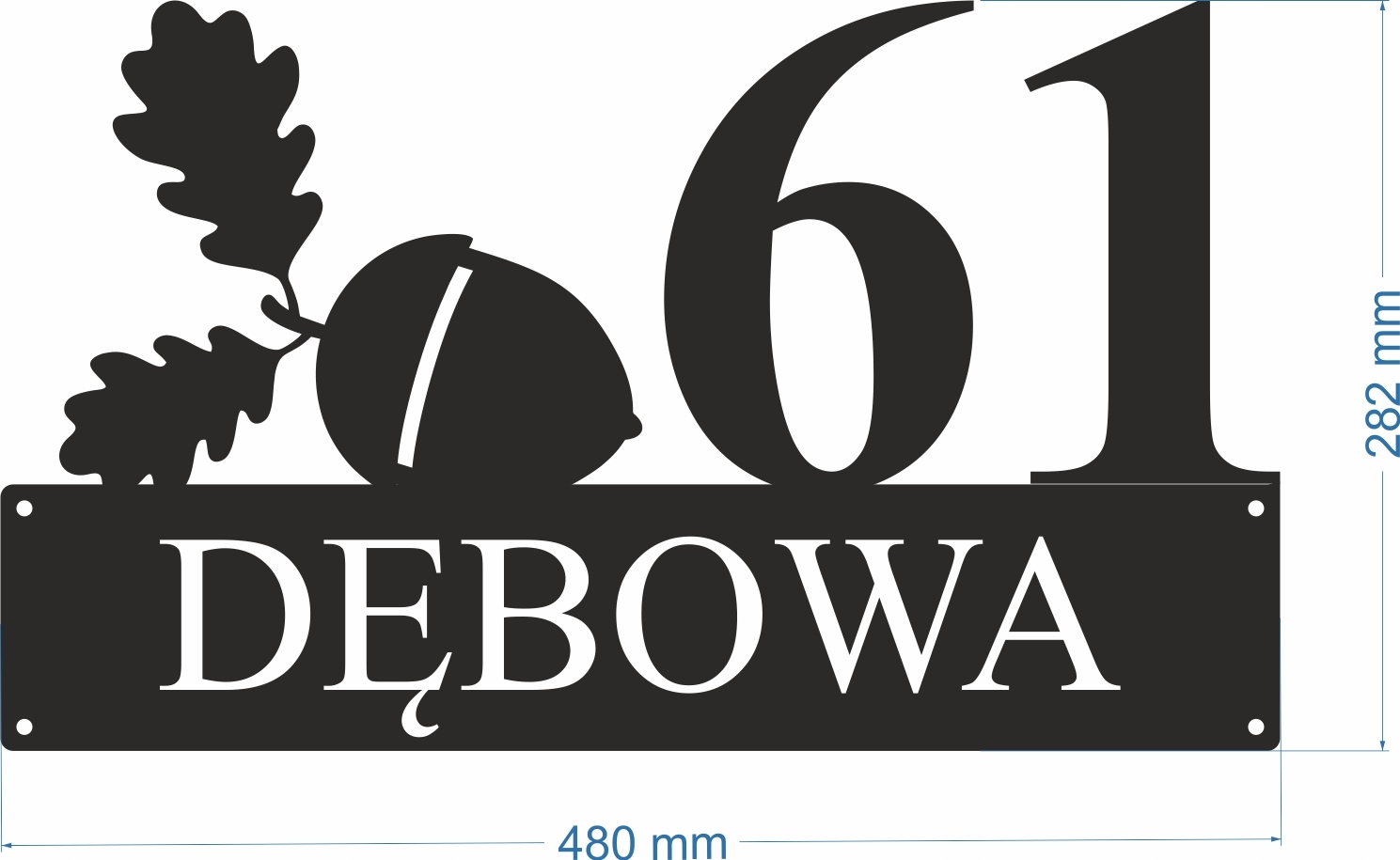 NUMER DOMU, TABLICZKA ADRESOWA NA DOM Z GRAFIKĄ Grubość 2 mm