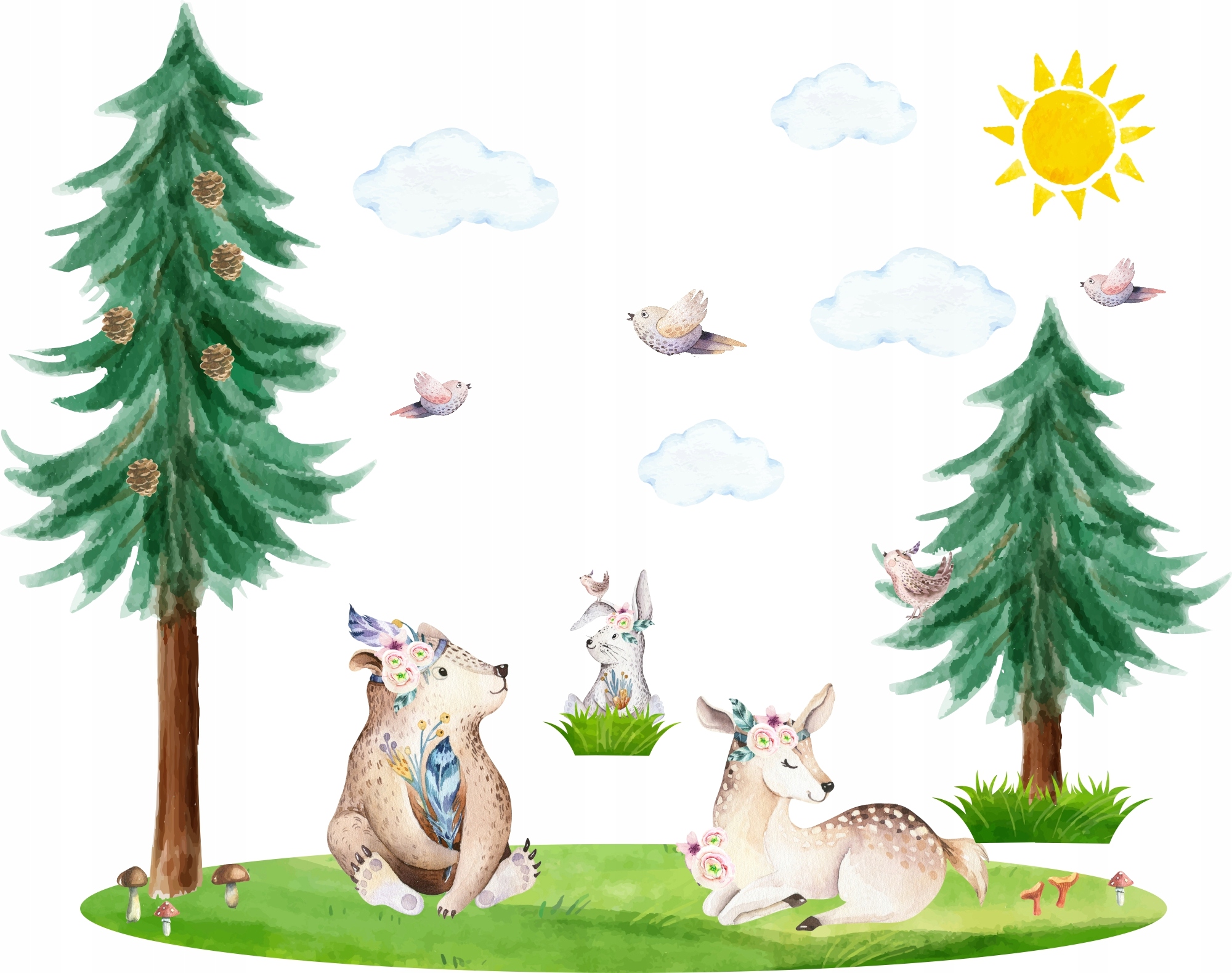 

Naklejki ścienne dla dzieci Las D301 100x50cm