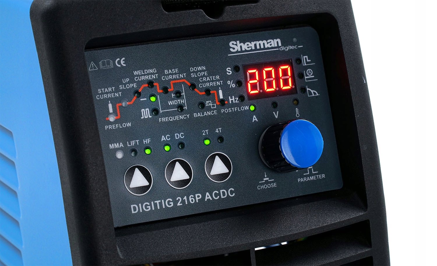 Spawarka TIG 200 AC DC do Aluminium z Pulsem 230V Model Sherman DIGITIG 216P