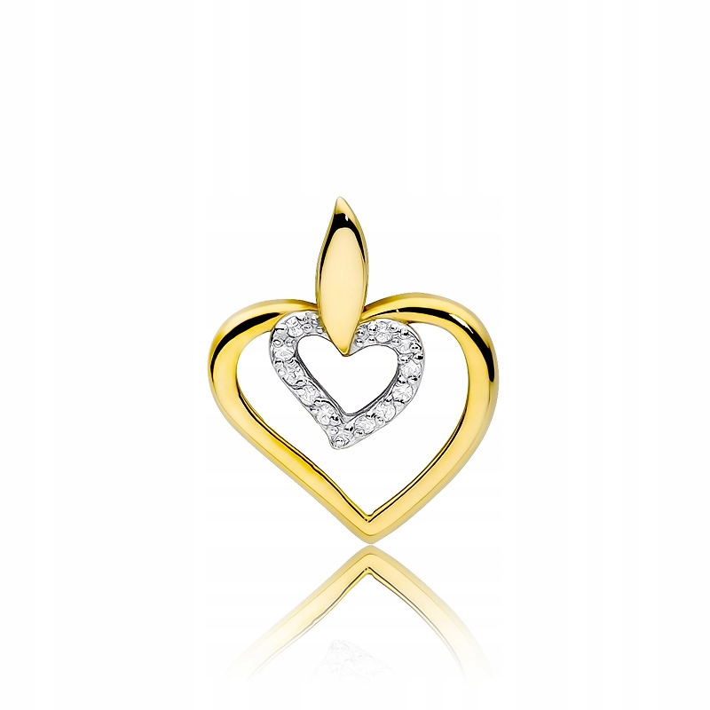 

Złota zawieszka z brylantami -Serce- 0,06 ct !!