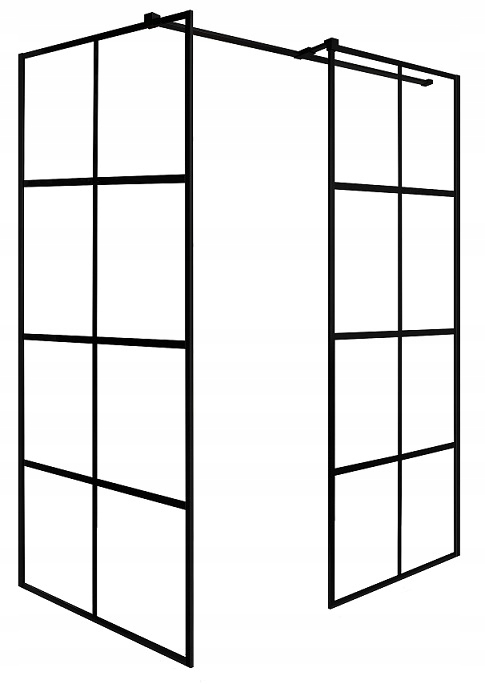 Besco Ścianka Excea Black 120 x 80 x 190 cm Walk-in