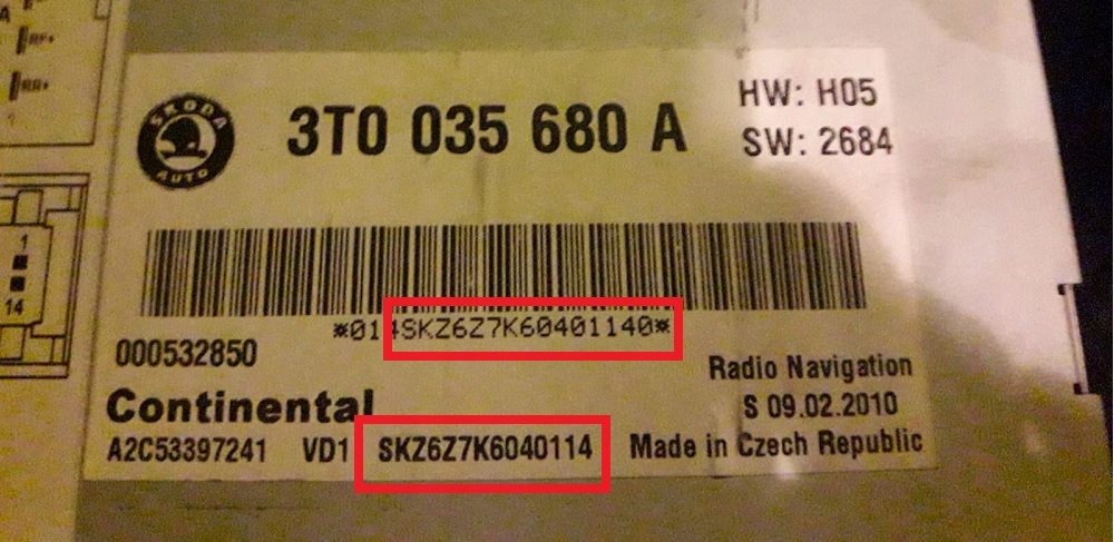 Rozkodowanie Kod do Radia SKODA ZDALNIE WSZYSTKIE Kod producenta SKZ1Z7 / SKZ6Z7