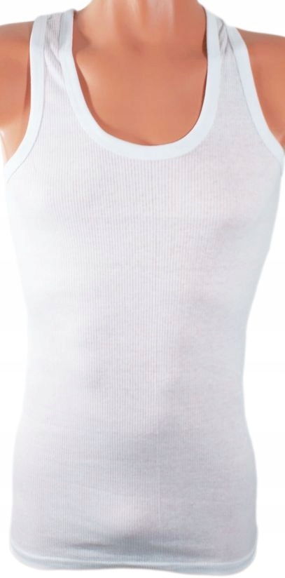 PODKOSZULEK T-SHIRT PRĄŻKI BIAŁY szt.2 BAWEŁN r.XL