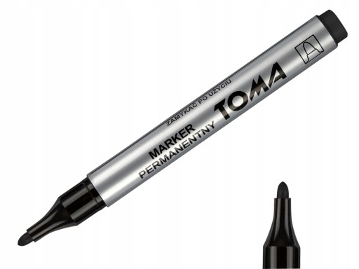 Marker permanentny okrągły Toma TO-090 czarny blac