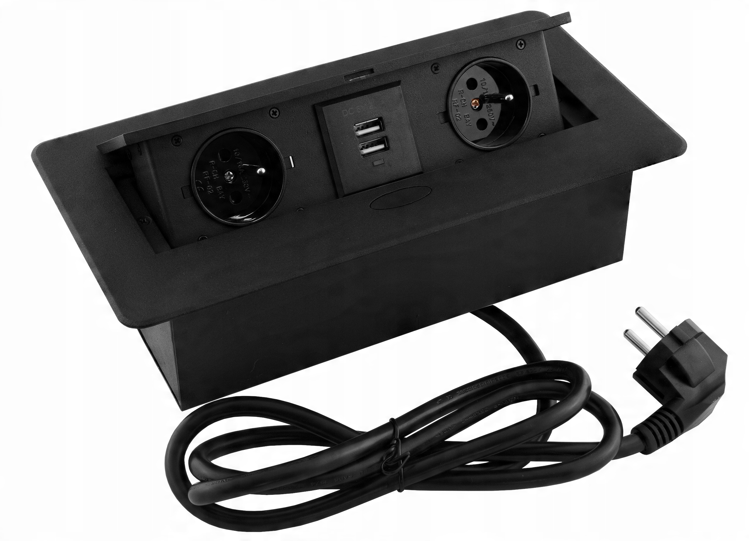 

Gniazdo wpuszczane w blat Kombibox z Usb Czarny