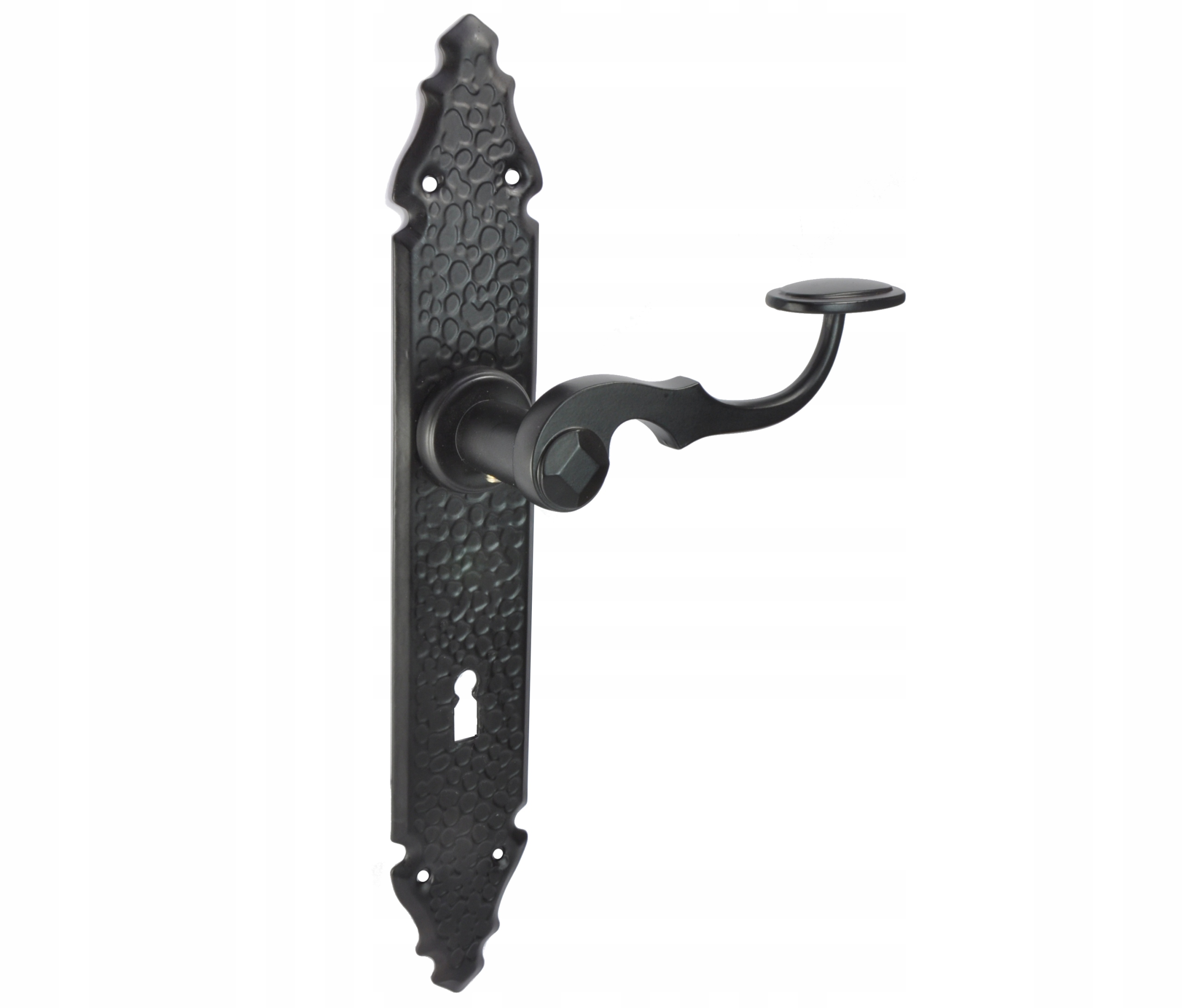 KLAMKA DRZWIOWA RETRO KUTA DO BRAMY FURTKI OZDOBNA