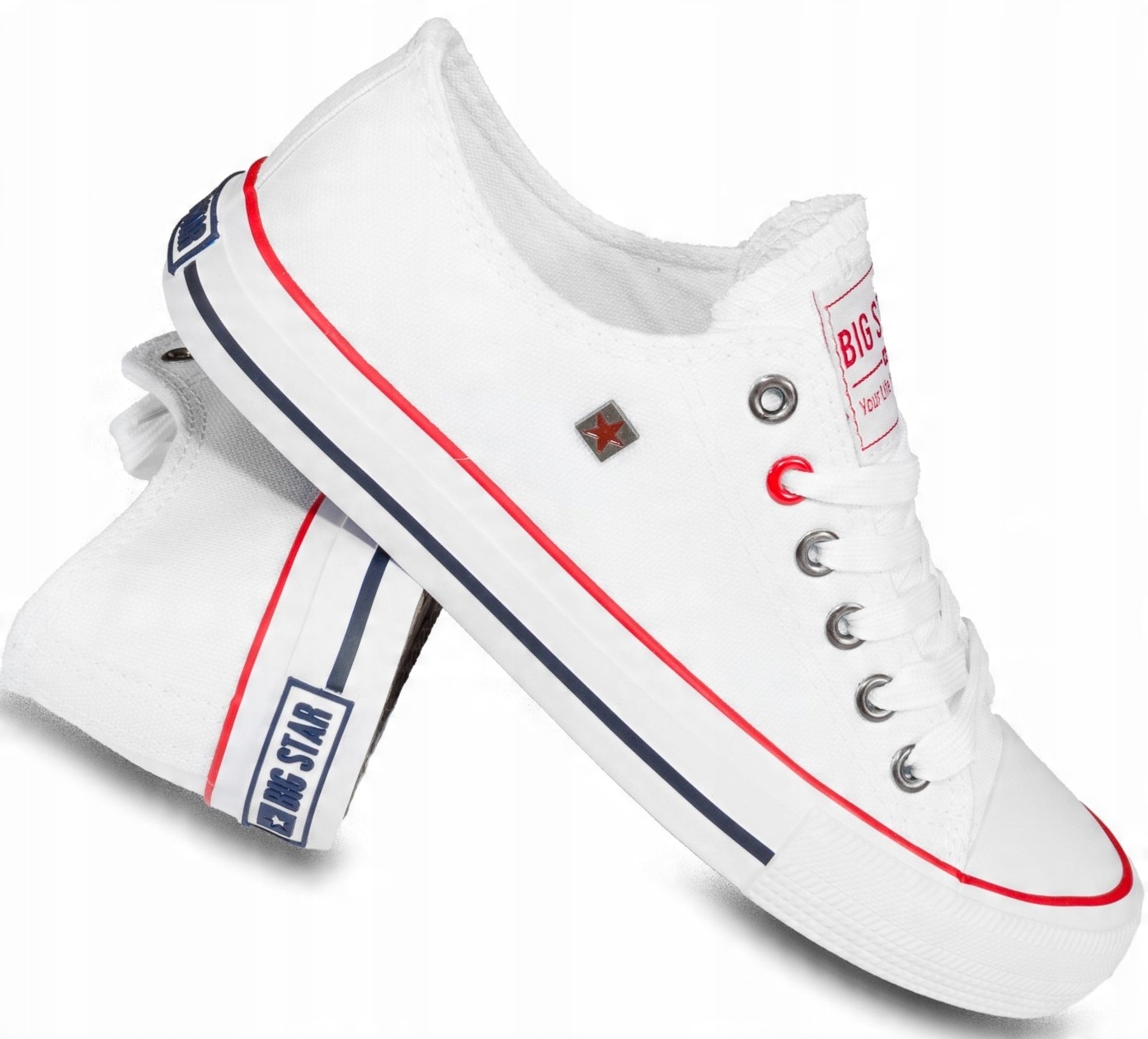 

Trampki białe Big Star T274022 niskie klasyk 37
