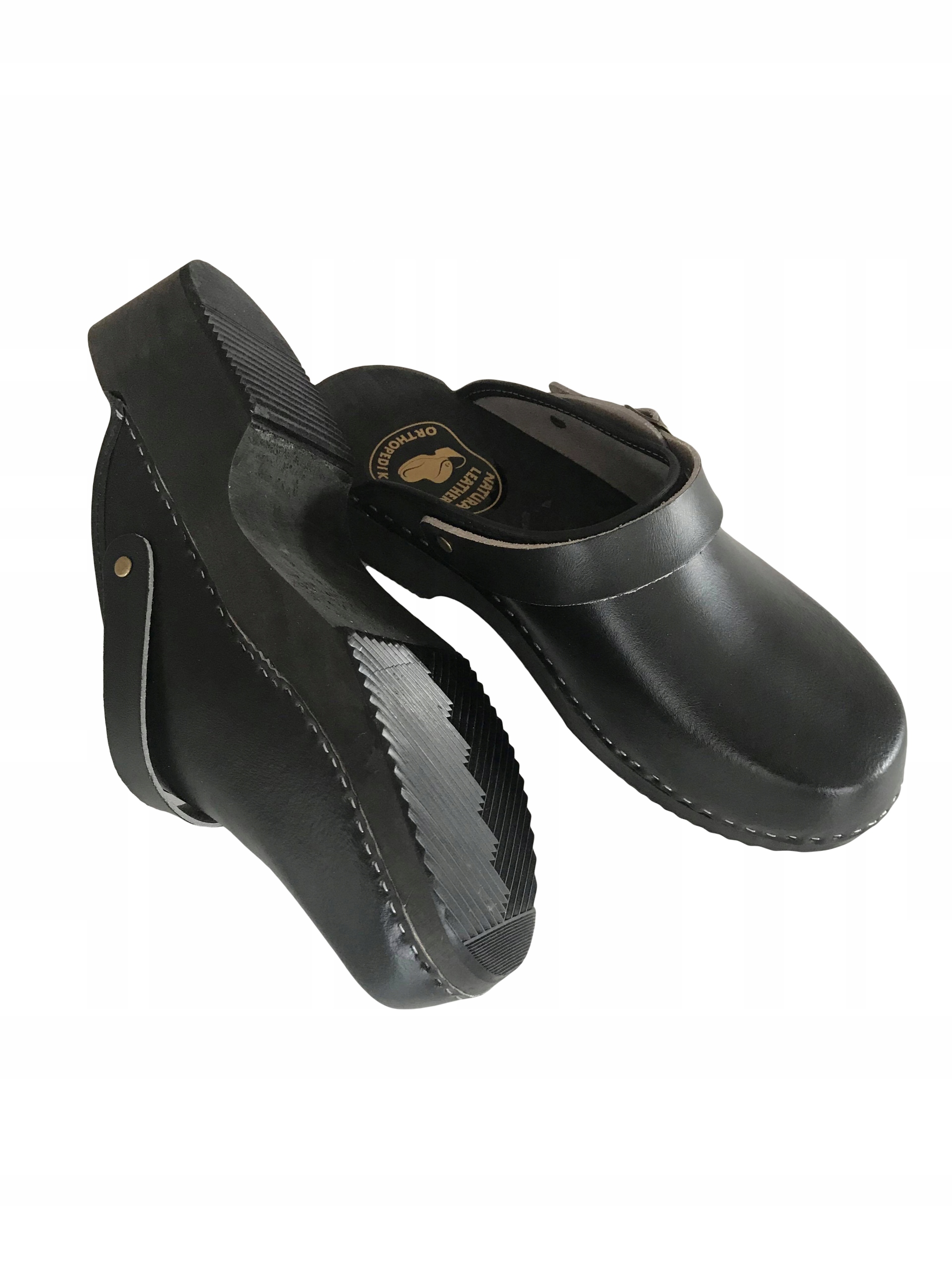 Drewniaki Chodaki Trepy Ortopedyczne Skóra Buty Medyczne Skórzane Polskie Rozmiar 44