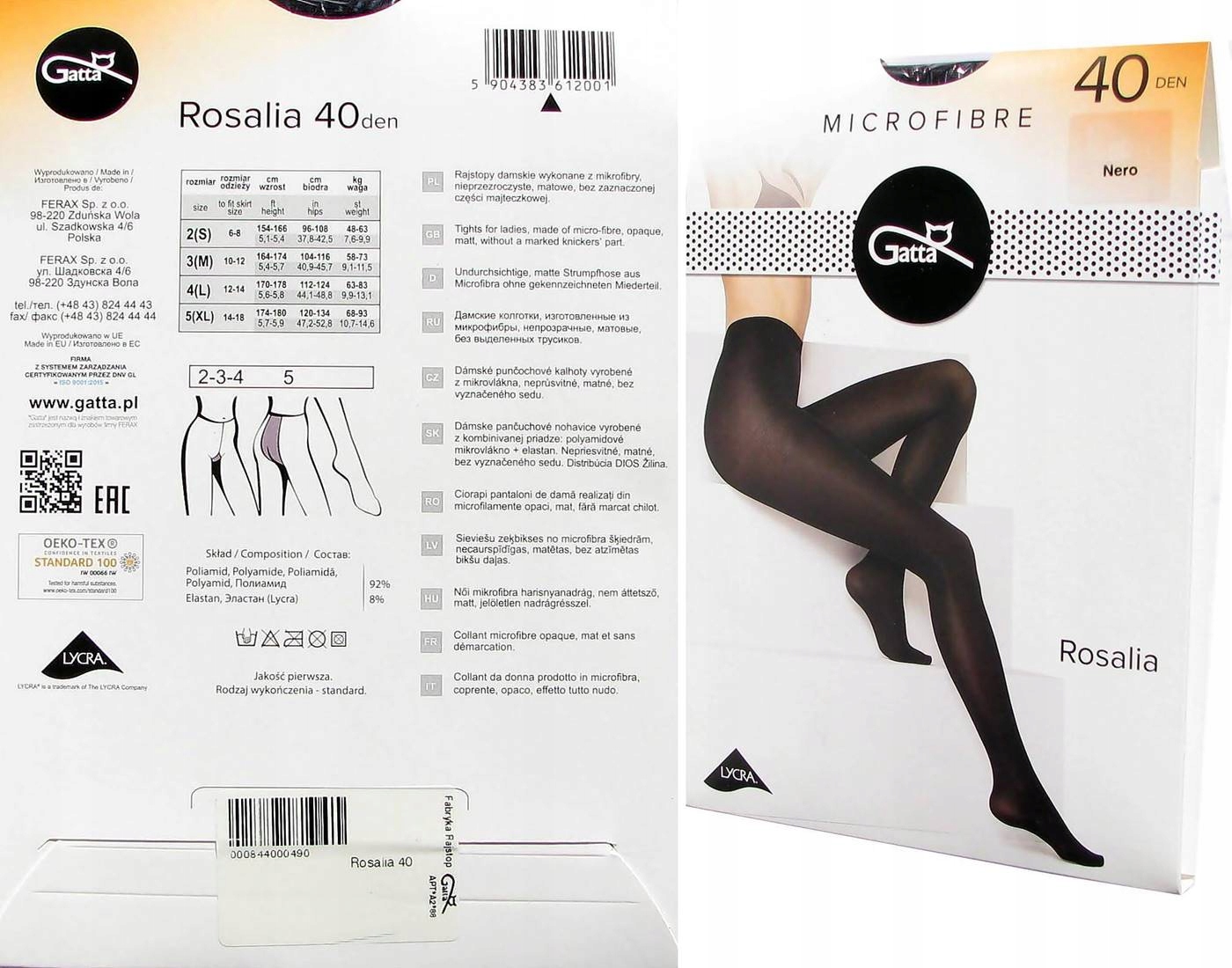 

Gatta Rosalia Rajstopy - Microfibra 40 den r.L