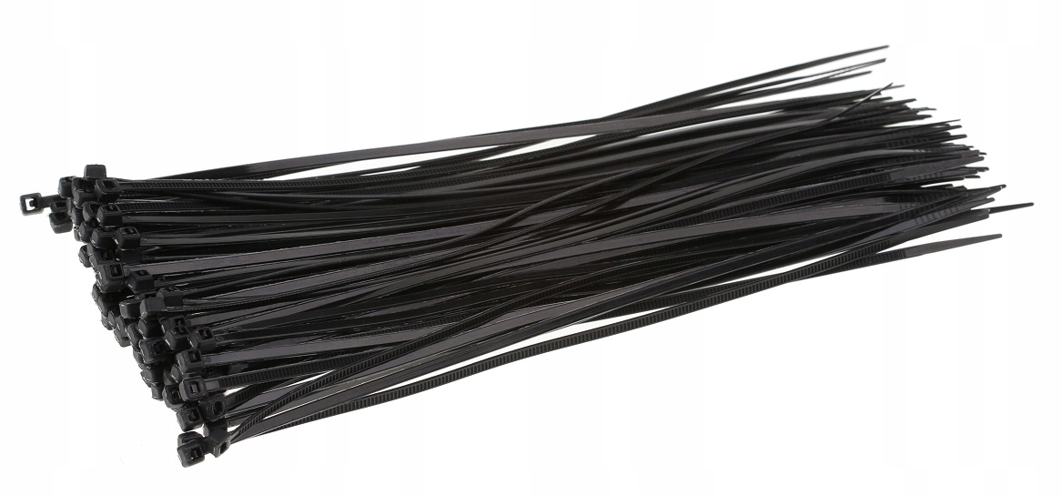 OPASKI KABLOWE ZACISKOWE ZIP 2.5 x 200 mm CZARNE 100 SZTUK 20 cm