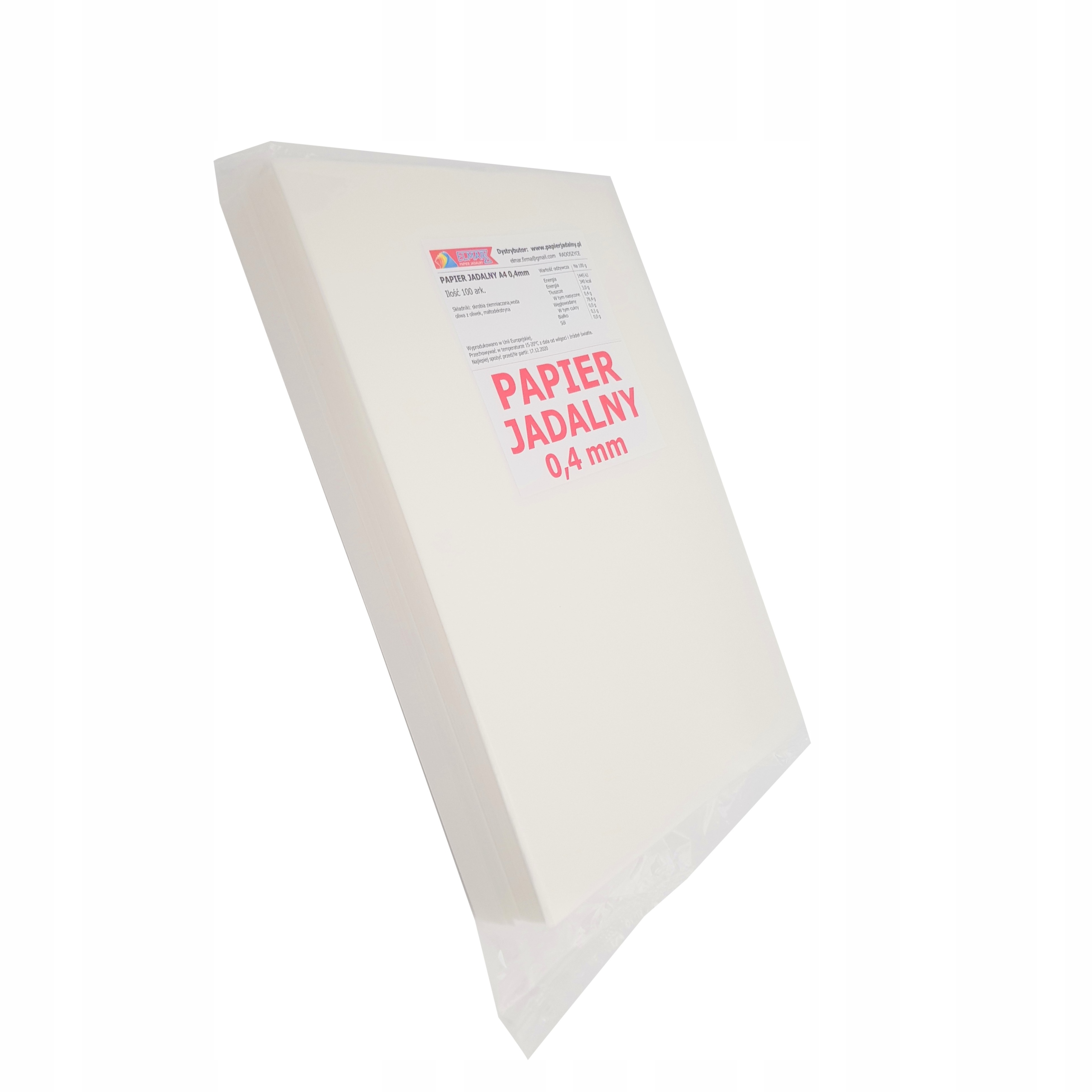 

Papier Opłatkowy Jadalny A4 0,4 mm 100 sztuk