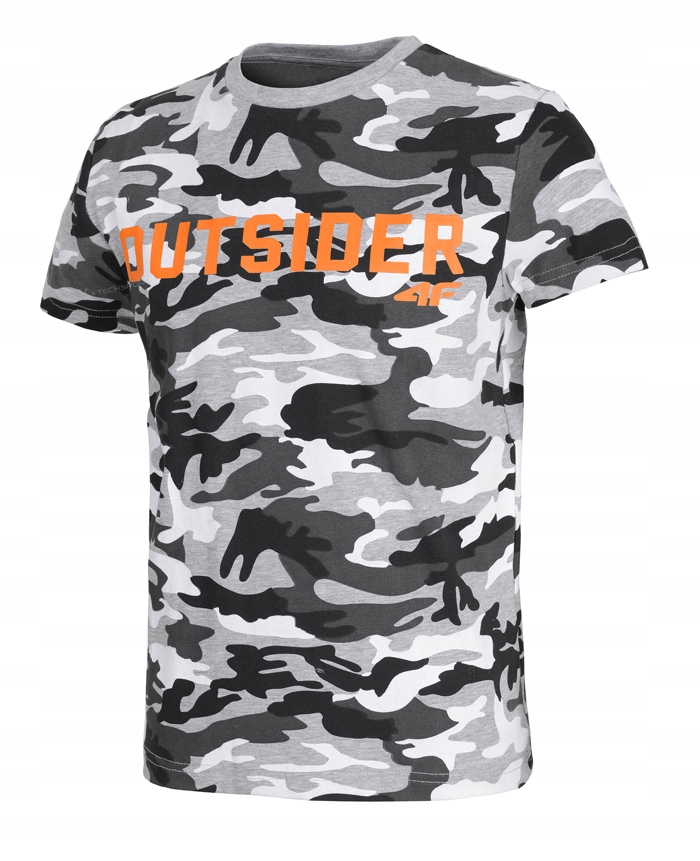 

4F Juniorski T-shirt Koszulka Bawełna moro / 140