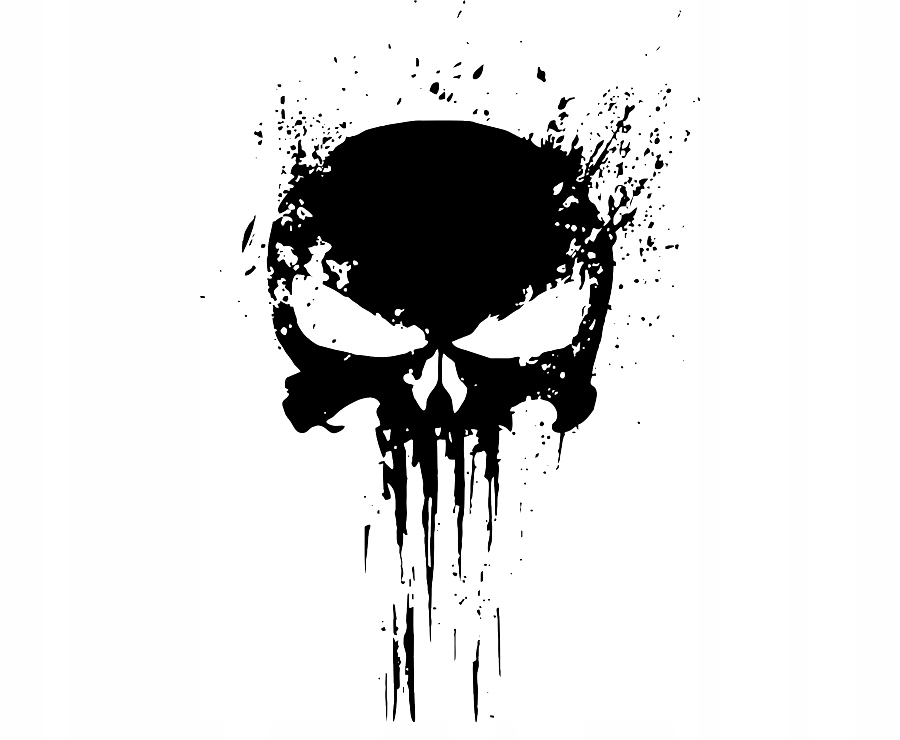 NAKLEJKA PUNISHER 56x40 cm CZARNA MATOWA DUŻA