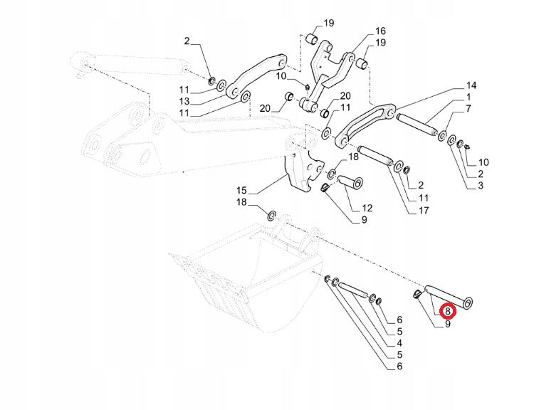 SWORZEN LYZKI TYL CASE 580SR 580ST K SLE D140655 Machine type Excavator Backhoe loader Loader