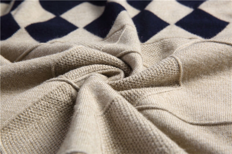 Stylowy sweter męski klasyczny romby 3 kolory S Rozmiar S