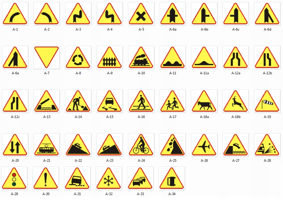 Znak drogowy ostrzegawczy A 750 folia odbl. 1 gen.