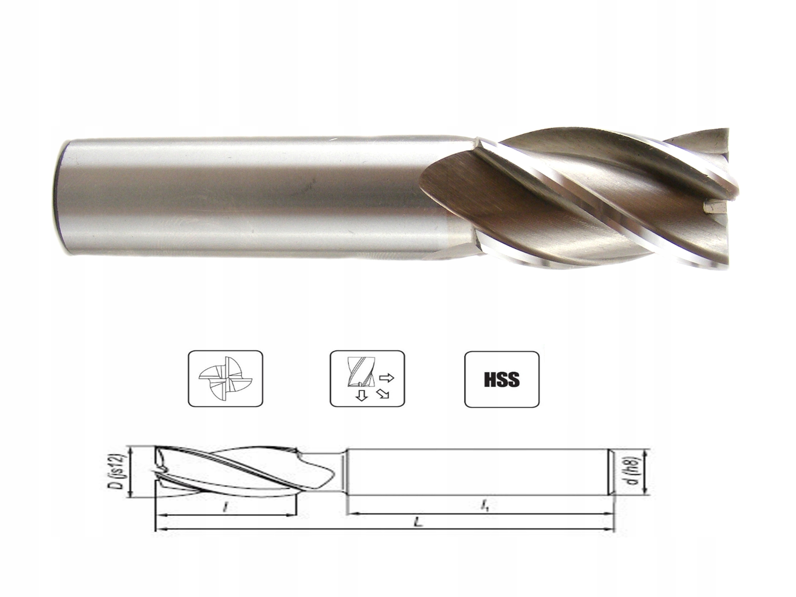 

Frez NFPa Palcowy Fi 6 x 57 Hss Din 844 4P d6 4F
