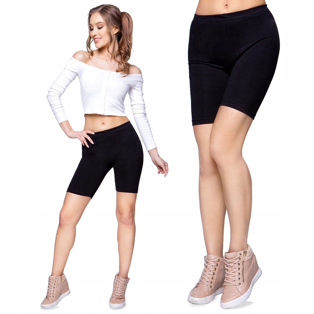 

1/2 Legginsy Sportowe Kieszeń Kolarki Czarne S Lkk